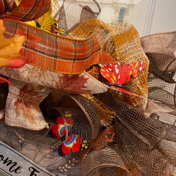 Butterfly WREATH FALL “welcome friends” autumn - Picture 10 of 10